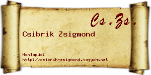 Csibrik Zsigmond névjegykártya